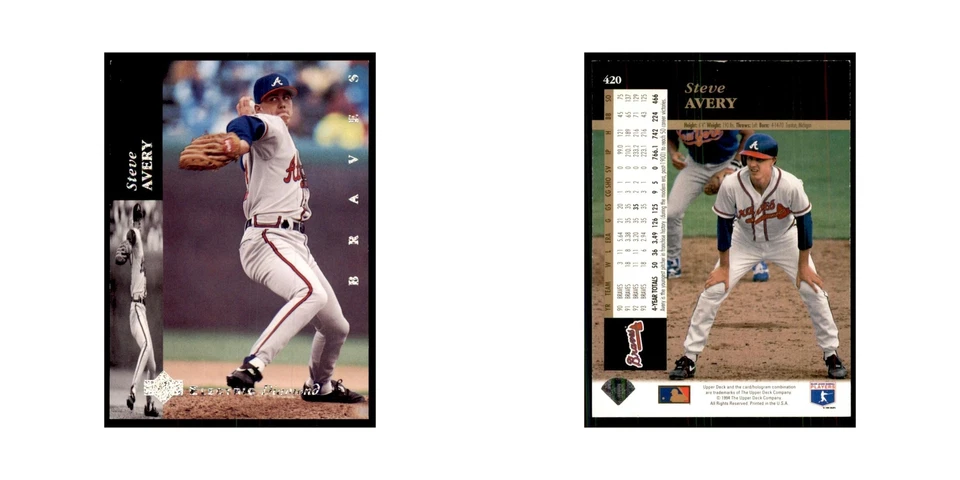 1994 Upper Deck Electric Diamond Steve Avery Baseball Cards #420 - Image 3 of 3
