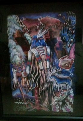 Native American Print of a Pastel Work of Art; Signed