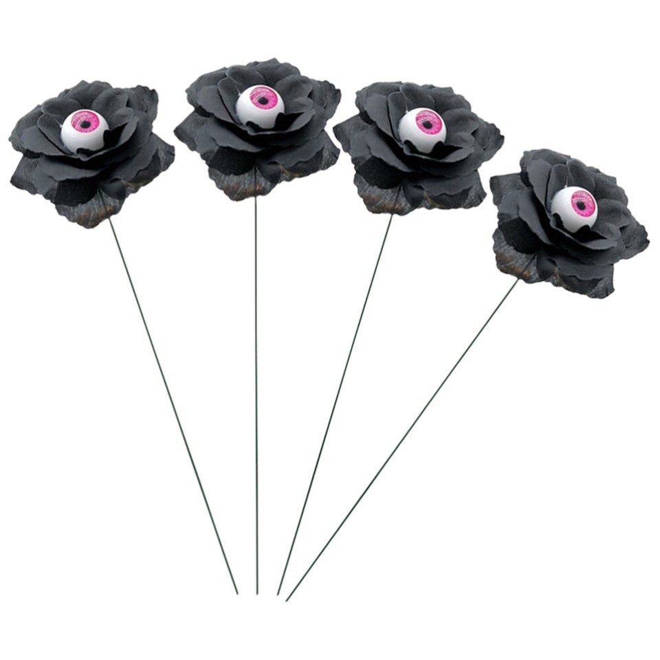 4 Pcs Faux Roses Bundles Patio Stake Sign Decor Emblems Vintage eBay