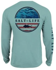 Mens Salt Life Respect SLX Performance Pocket L/S T-Shirt - 2XL/XL/Large - NWT