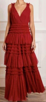 ''The Candice Gown'' maxi dress in Red, EU size 38, by Needle & Thread