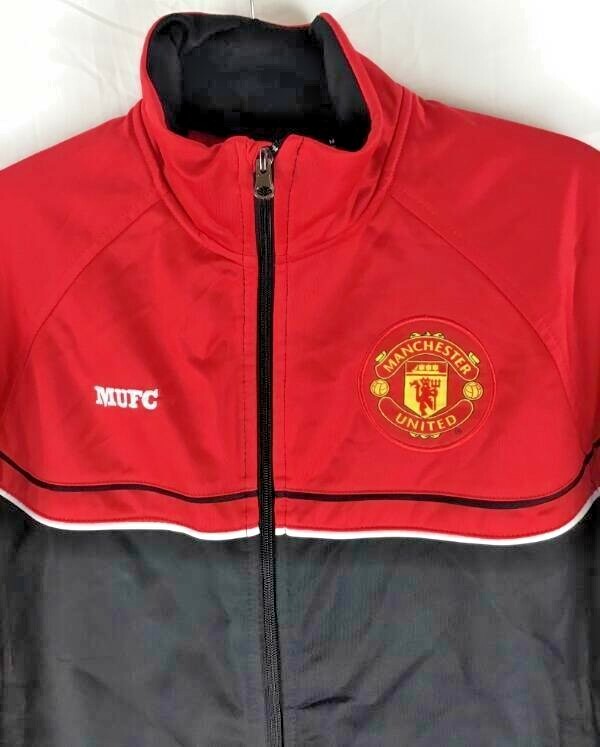 MUFC Manchester United Jacket Medium Black High Neck Long Sleeve