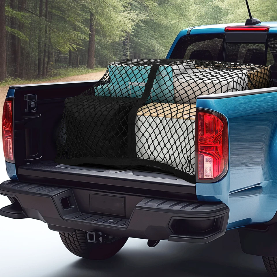 High Elastic Cargo Net Truck Bed Organizer Mesh Luggage Storage For Ford Ranger - Image 2 of 4