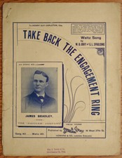 Sheet Music - Take Back The Engagement Ring - G.L.Spaulding - 1894 d 