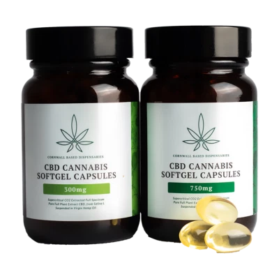 CORNWALL BASED DISPENSARIES CBD Softgel Capsules, Full Spectrum CBD Oil, 300mg-750mg 10mg-25mg 30pcs