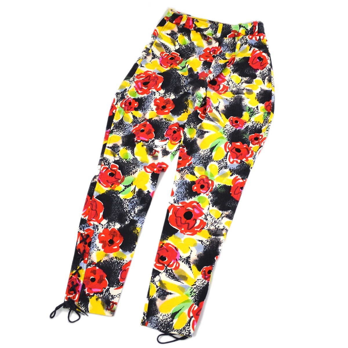 Chanel E97 #38 Flower Pattern Pants Multicolor Cotton 66200