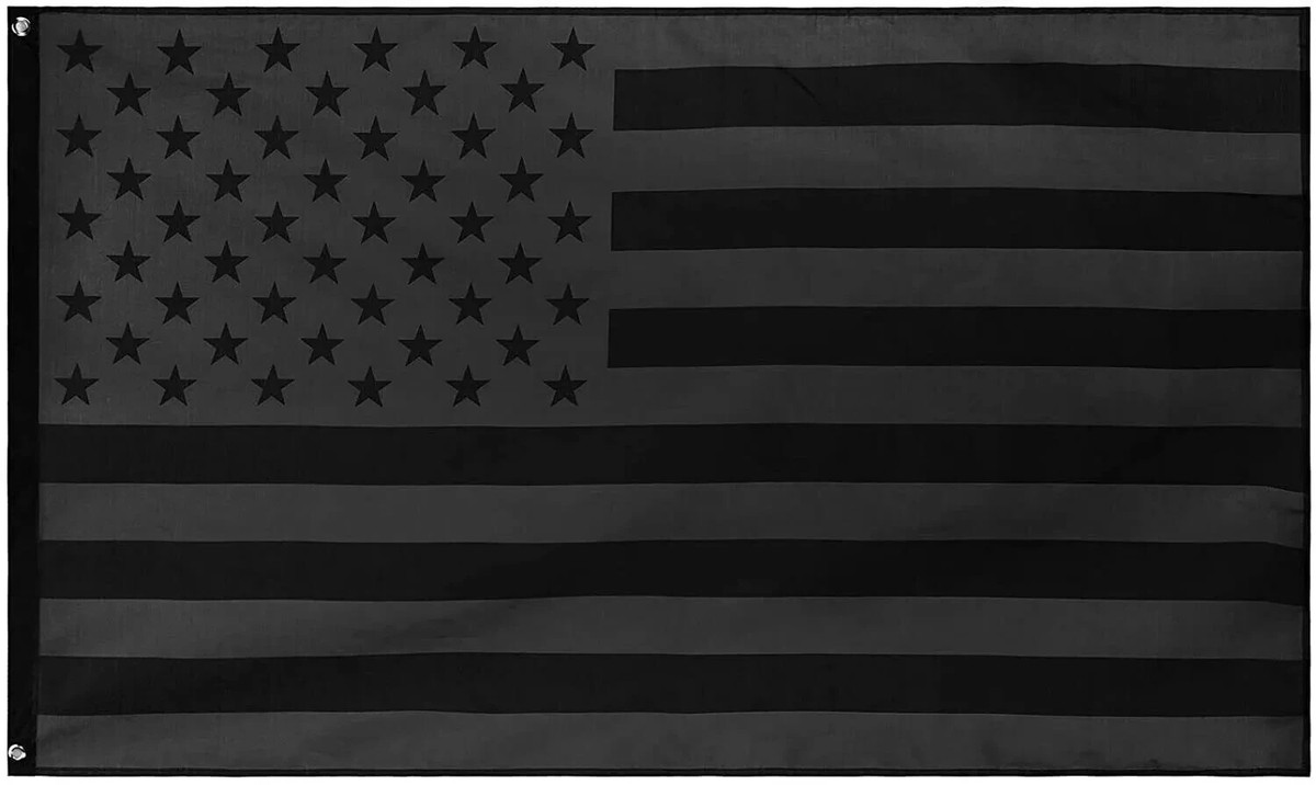 3x5FT All Black American Flag US Black Flag Tactical Decor Blackout USA 100D 3x5FT All Black American Flag US Black Flag Tactical Decor Blackout USA 100D