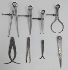 Starrett G.P. Co. Athol Machine & Other Calipers Outside & Inside  Lot of 8