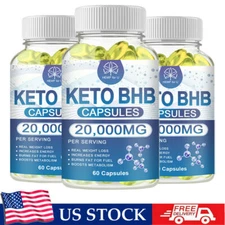 3x Keto BHB 20,000MG Ketone Fat Burner Weight Loss Diet Pills Ketosis Supplement