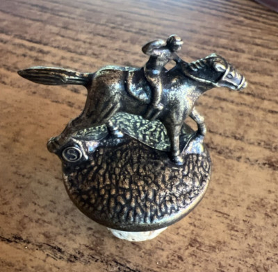Blanton s Bourbon Whiskey Cork Bottle Stopper w/Race Horse & Jockey Letter 'S'