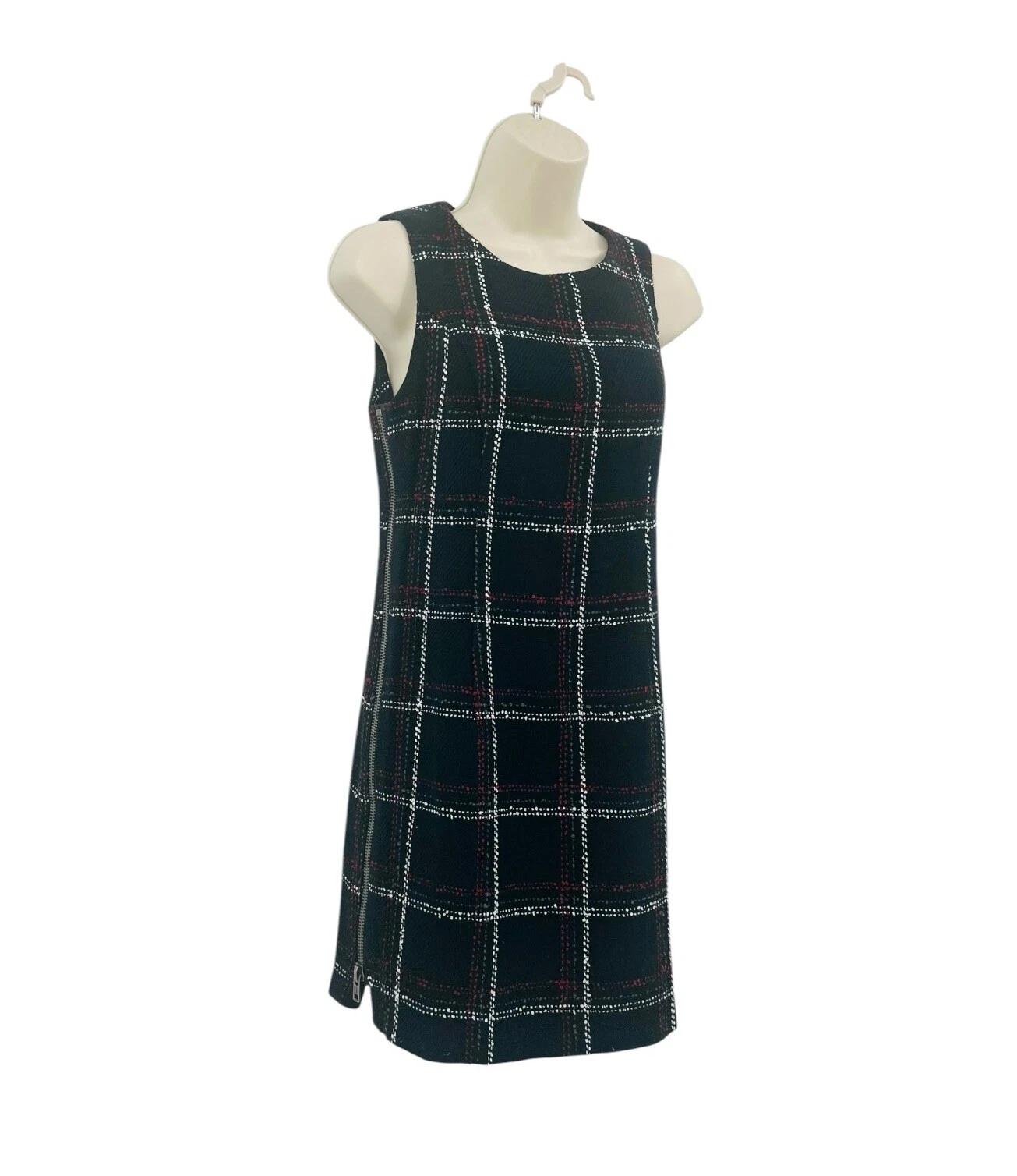 VALENTINO Abito tubino donna BCBG Generation a quadri taglia 2 nero tweed senza maniche