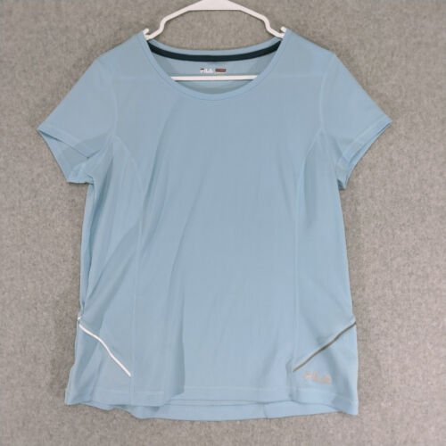 Fila Sport Light Blue Athletic Short Sleeve Tee Tshirt Womens Size Large - Afbeelding 1 van 10