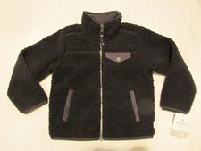 NWT Boy 's Jacket Coat Carter's 6 Black Sherpa Zipper Pockets Fall Winter New