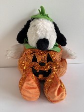 Build A Bear 2011 Snoopy Sequin Pumpkin Outfit Peanuts Musical, Ears Flap