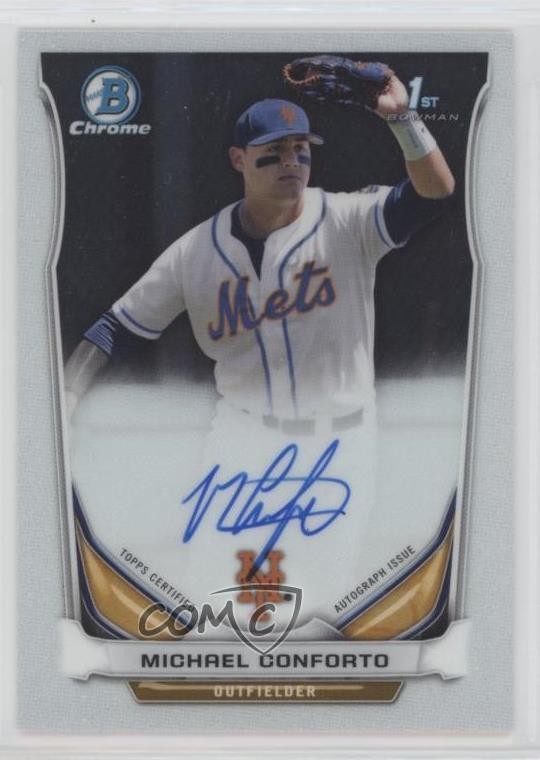2014 Bowman Draft Chrome Pick Michael Conforto (Issued in 2015 Chrome) Auto 03j5