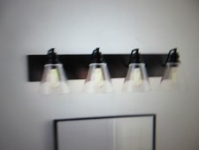 Hampton Bay Manor 33 in. 4-Light Matte Black Industrial Bathroom Vanity Light