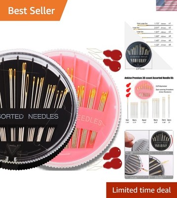 60Pack Sewing Needles for Hand Sewing Repair, 6 Sizes Assorted Needles with 4...