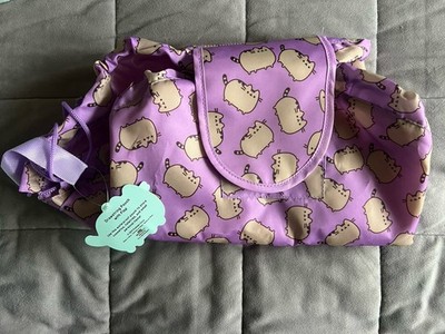 Pusheen the Cat Purple Drawstring Pouch Bag Backpack NWT Waterproof Beach Pool