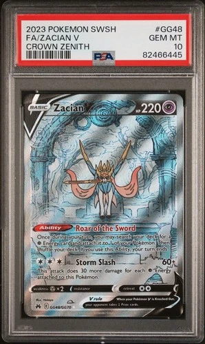 Pokémon Crown Zenith Zacian V GG48/GG70 Galarian Gallery PSA 10