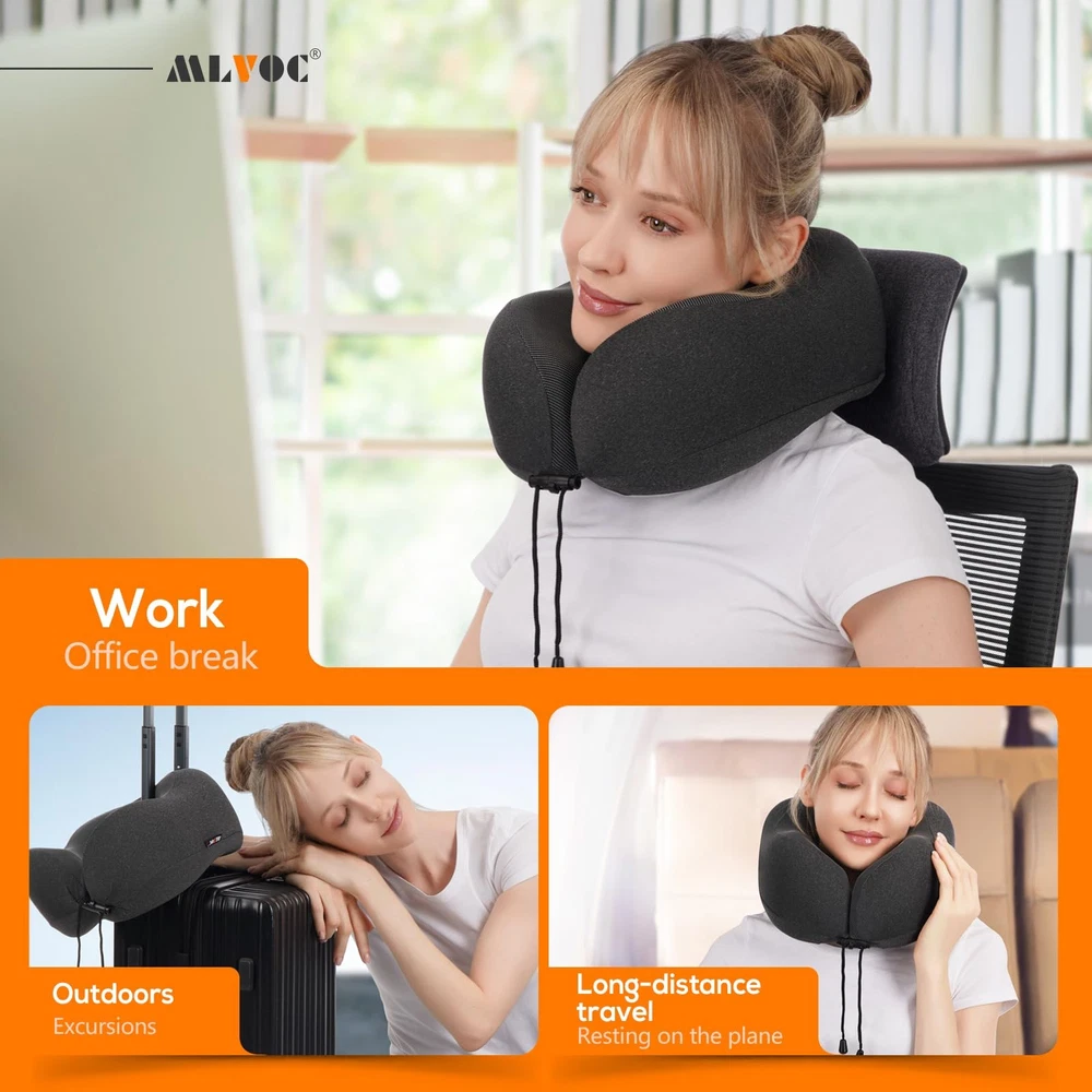 Memory Foam Travel Neck Pillow for Comfortable & Breathable Support Memory Foam Travel Neck Pillow for Comfortable & Breathable Support