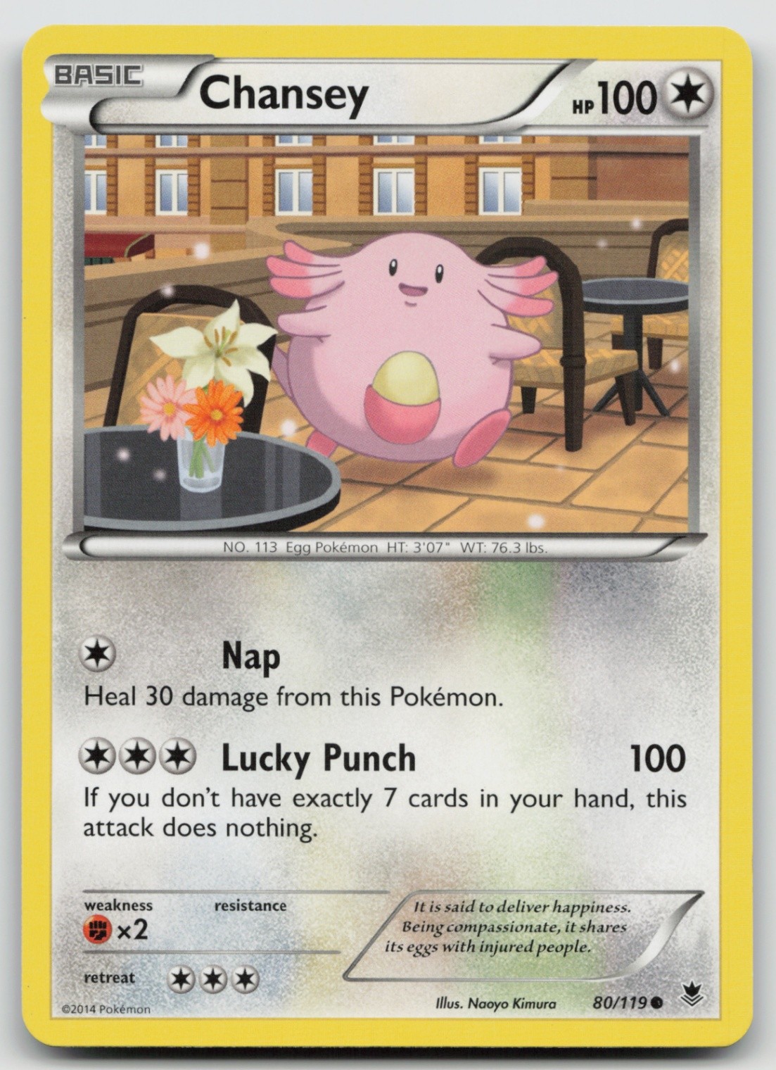Chansey 80/119 XY - Phantom Forces Pokemon TCG Card
