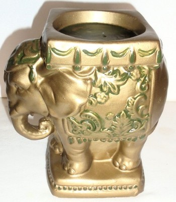 Vintage Asian Elephant Garden Plant Stand/Candle Holder, 7'' Tall