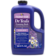 Foaming Bath with Pure Epsom Salt, Sleep Blend with Melatonin, Lavender  Chamom