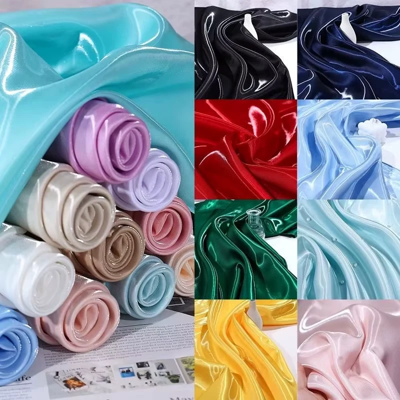 Liquid Drape Satin Fabric Heavyweight High Density Wedding Dress Gown Polyester - Image 1 of 4