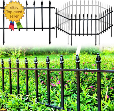 Metal Decorative Garden Fence 22'' Wide X 18'' High (5 Panels, Total Length 9.17