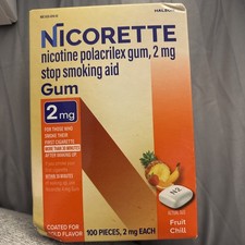 Nicorette Fruit Chill Nicotine Gum 2mg - 100 Count Exp 07/2027 -Stop Smoking