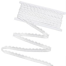 Lace Ribbon, 1/2 10 Yards White Crocheted Lace Trim Vintage Lac Fabric Scallo...