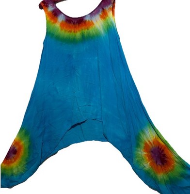 Dharma Trading Co Rainbow Tie Dye Top Tunic Boho Indie Festival Beachy Coastal L