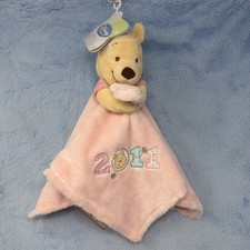 NWT Winnie The Pooh 2011 Pink Disney Baby Security Blanket lovey Satin Back