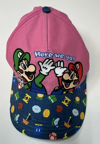 Kids Super Mario Baseball Cap “Here We Go” Adjustable NWOT