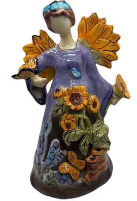 Blue Sky 2009 Butterfly Fairy Summer Sunflower Tea Light Holder Heather Goldminc