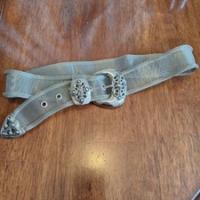 Vintage 80s Donna Katz Style Silver Metal Mesh Belt Western Filigree 35"