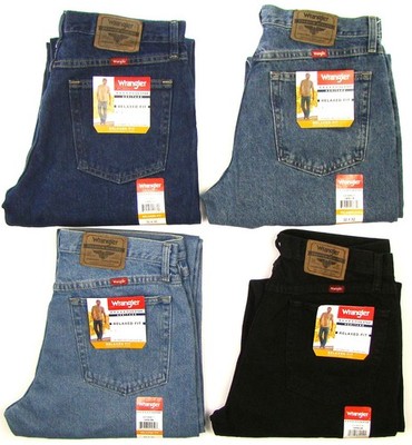 New Wrangler RELAXED FIT Five Star Mens Jeans Sizes 30 31 32 33 34 36 38 40 42