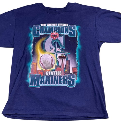 Vintage Seattle Mariners 1997 Champions MLB Starter MLB Tshirt USA men’s Large - Picture 1 of 6