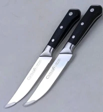 2pc CUTLUXE Steak Knife SET, ARTISIAN Series, FORGED German HIGH-CARBON Steel