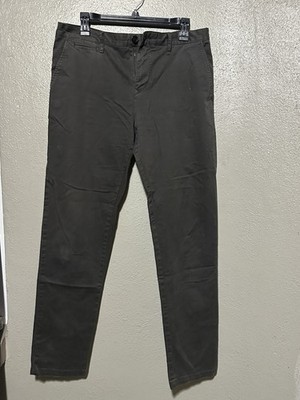 Burberry Brit Regular Fit Twill Casual Pants Gray Cotton Blend Men's 34E Pockets