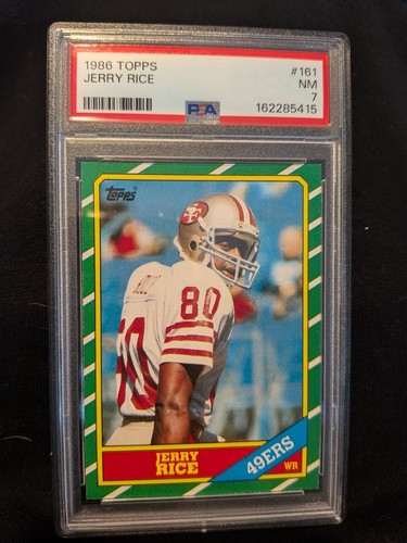 1986 Topps Jerry Rice #161 RC PSA 7 NM *40yr Anniv. of NFL HOFer Rookie Season*