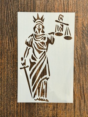 7x11 Lady Justice Stencil   Legal & Law Design, NY, Reusable Mylar, DIY & Craft