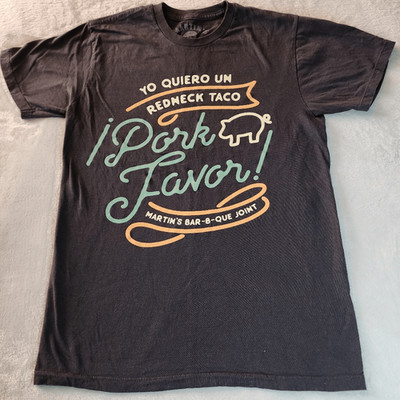 Martin's Bar-B-Que Joint Tshirt With Graphic Of Pig Size Small