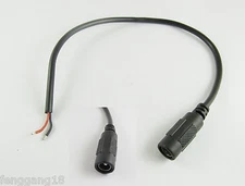 5x CCTV DC Power Plug Jack Connector 5.5mm x 2.1mm Female w/ Cord Cable 30cm/1ft