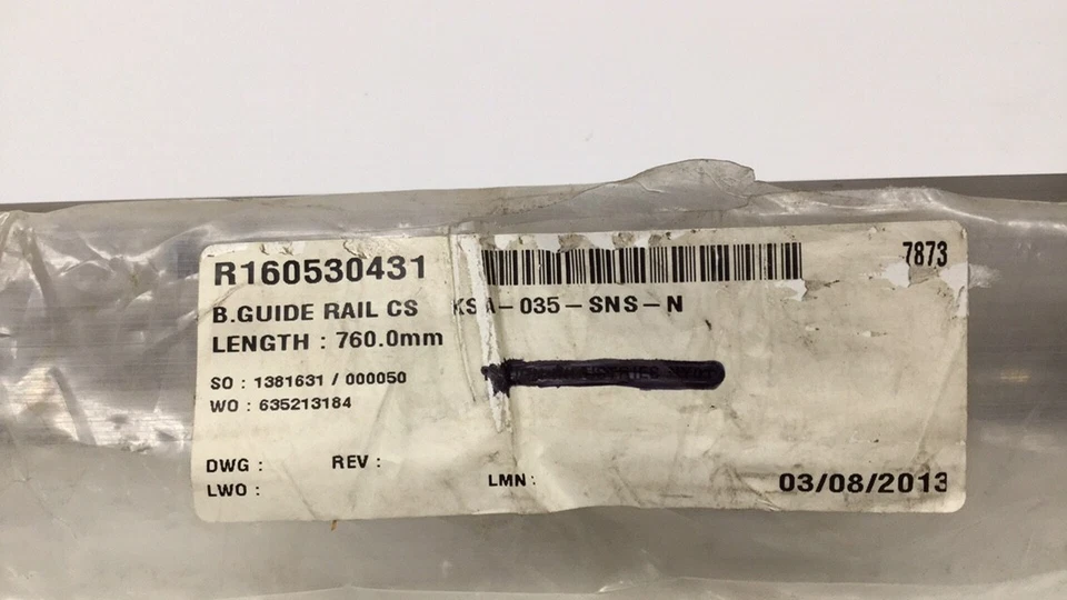 Rexroth R160530431-760 Linear Ball Rail Guide 760mm Length 10 Hole With Caps - Image 2 of 4