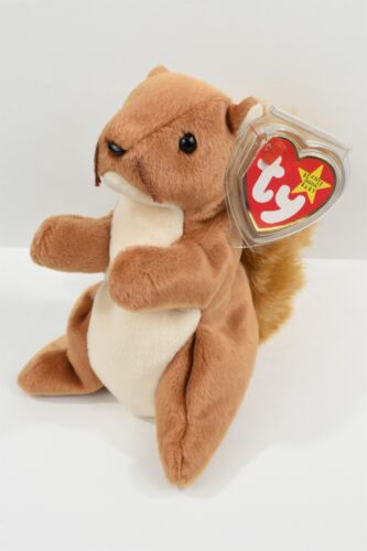 Super Rare Squirrel Nuts Ty Beanie Baby Style 4114 PVC 1996 Fabulous Condition - 第 1/11 張圖片