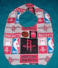 .NEW handmade BABY CHILD BIB  HOUSTON ROCKETS BASKETBALL TEAM SHIPPING DISCOUNTS