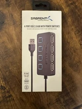 Sabrent HB-UMLS 4-Port USB 2.0 Hub with Power Switches - Black