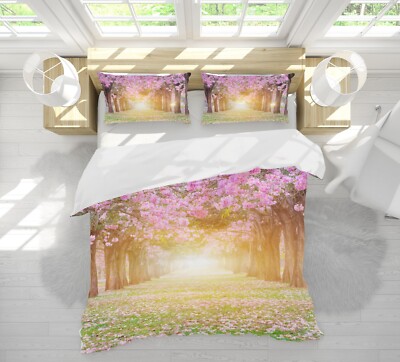 3D Rosa Baumblumen H104 Bett Kissenbezüge Decke Bettdecke Abdeckung Set Honey 23