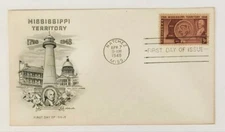 1948 FDC First Day Of Issue 3 Cent Stamp Mississippi Territory